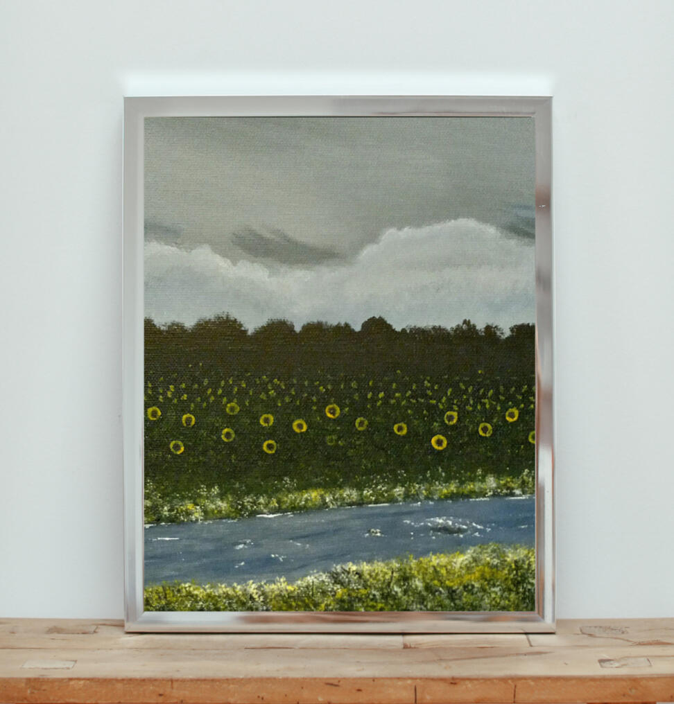 Storm over sunflowers